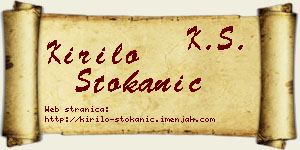 Kirilo Stokanić vizit kartica